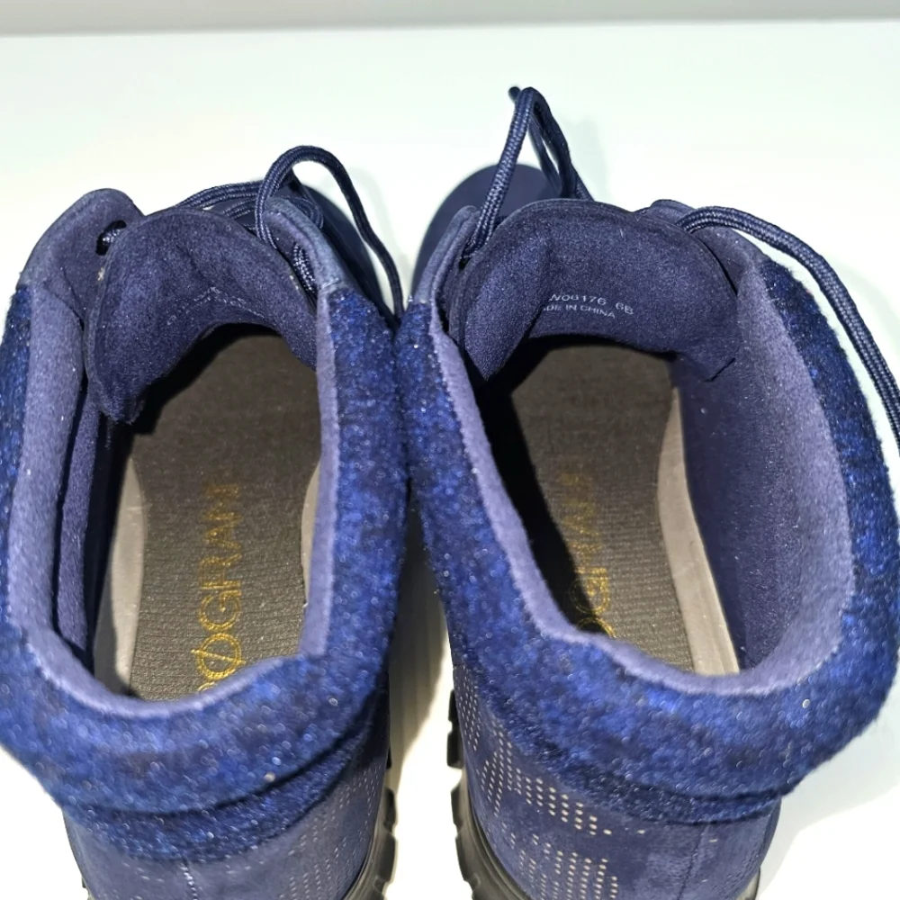 Cole Haan Zerogrand Ankle Boot Women 6 Blue Leather Perforated Lightweight Hiker